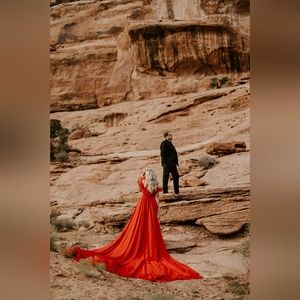 Custom Red Gown by Burlesque Atelier